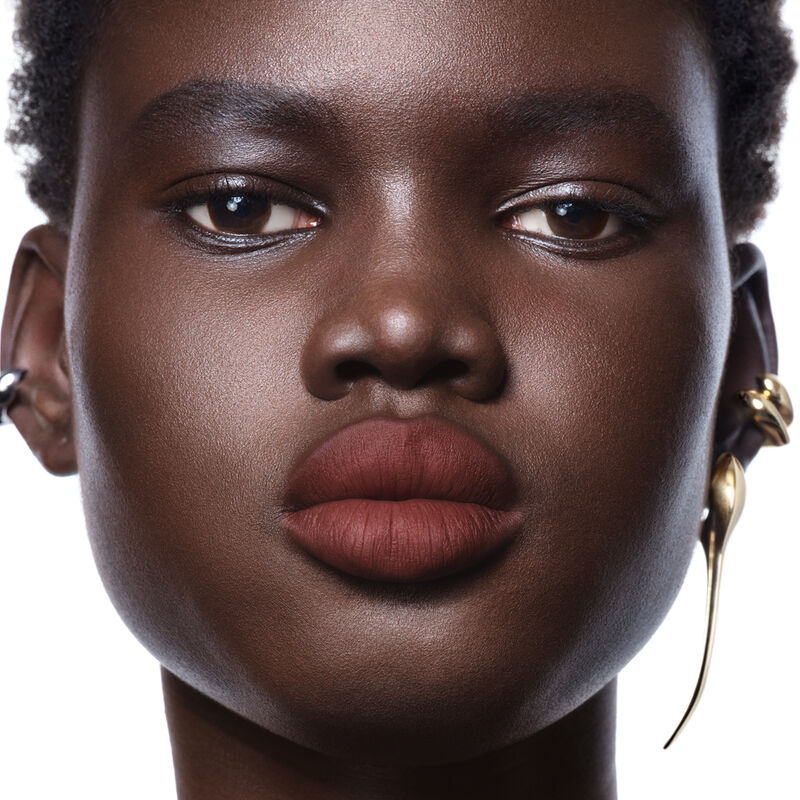 Givenchy Beauty Model wearing Le Rouge Velvet Matte Lipstick