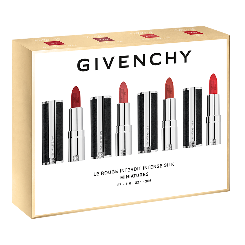 GIVENCHY LE ROUGE 限定版リップ 4本セット Givenchy Mini Le Rouge Interdit Intense Silk Limited Edition Lip