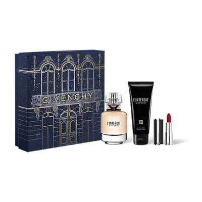 L interdit Eau De Parfum Christmas Gift Set L interdit eau de parfum 50ml mini le rouge intense silk 333 and body lotion 75ml Givenchy Beauty
