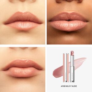View 4 - Rose Perfecto Plumping Lip Balm 24H Hydration - Reveal the natural beauty of your lips with Rose Perfecto, the Givenchy couture lip balm combining fresh long-wear color and lasting hydration. GIVENCHY - Milky Nude - P084833