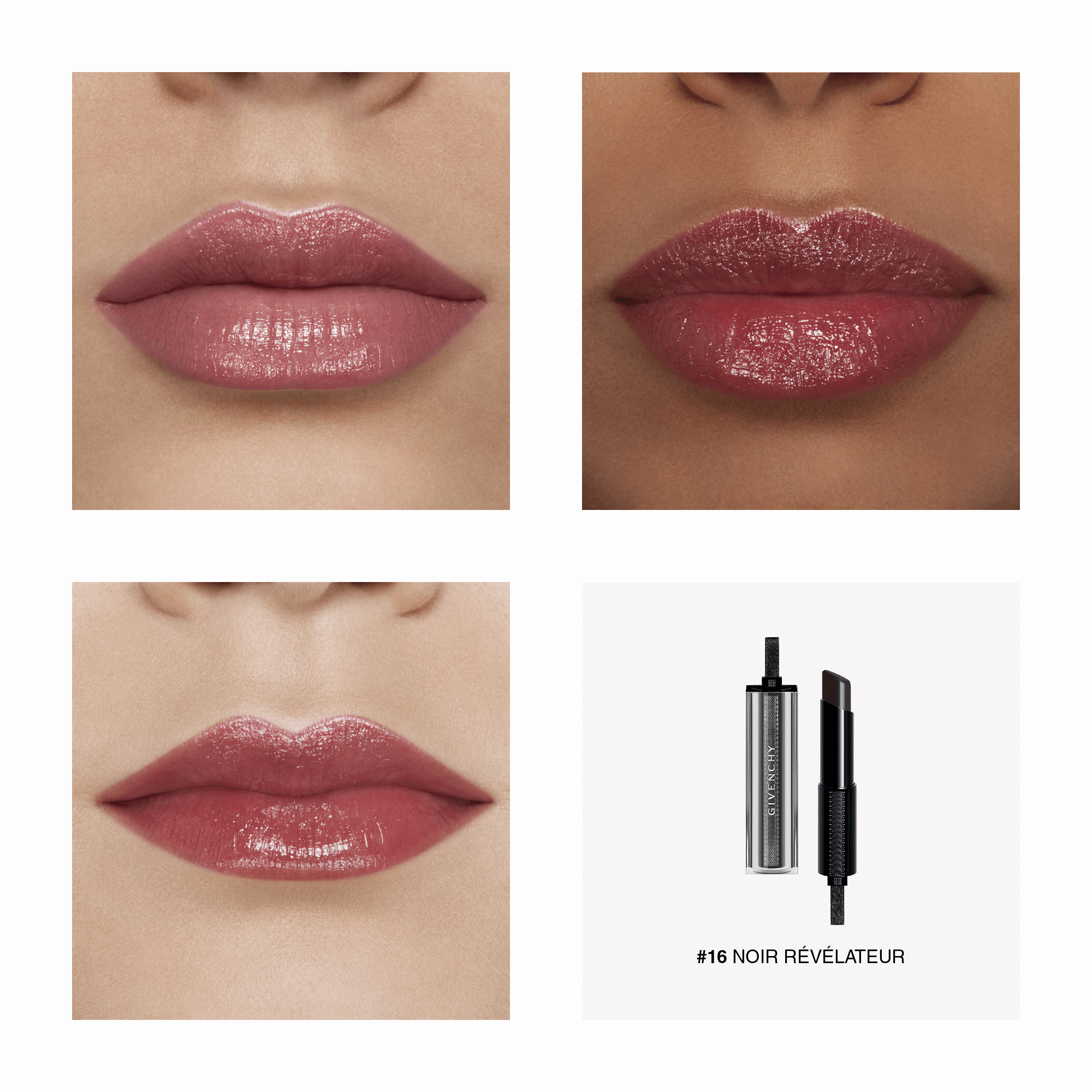 rouge interdit vinyl color enhancing lipstick in 16 noir revelateur