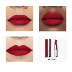 Vue 5 - Le Rouge Deep Velvet - Le rouge à lèvres matte intense au fini poudré qui offre 12 heures de tenue.​ GIVENCHY - L'Interdit - P083397