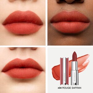 View 4 - LE ROUGE SHEER VELVET MATTE LIPSTICK - Blurring matte finish with 12-hour wear and comfort.​ GIVENCHY - Rouge Safran - P084938