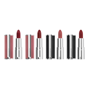 Vue 3 - Coffret Le Rouge - Le Rouge Mini Couture Collection Quator avec Miniature Le Rouge Sheer Velvet et Miniatures Le Rouge Interdit Intense Silk GIVENCHY - 1,5G X 4 - P183772