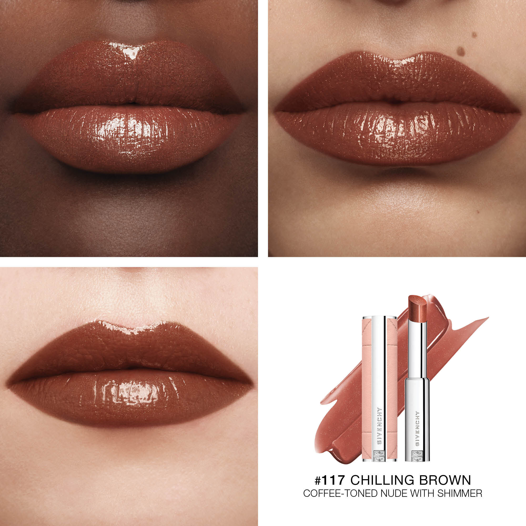 Givenchy Rose Perfecto Shine Serum Lipstick In Brown